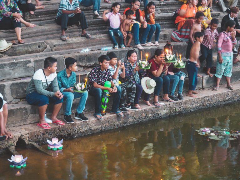 Khmer nieuwjaar wordt gevierd bij Angkor Wat