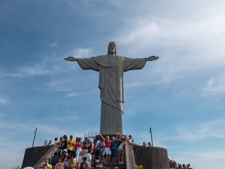 Drukte bij Cristo Redentor in Rio