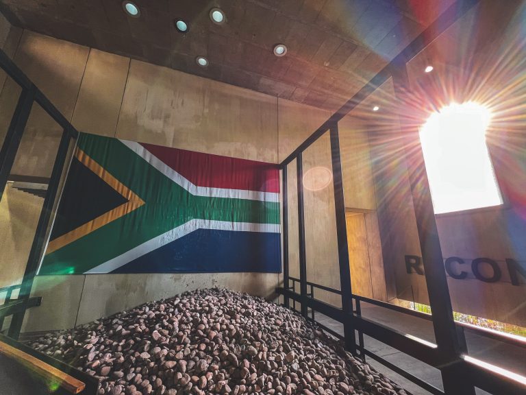 Afrikaanse vlag in apartheid museum
